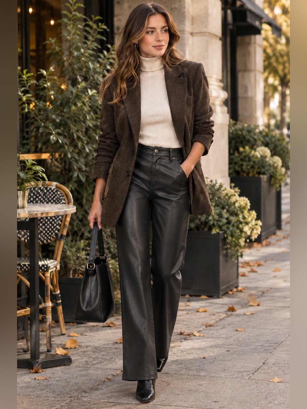 Abercrombie & Fitch Black Faux Leather Relaxed fit pants - size 30/10S
